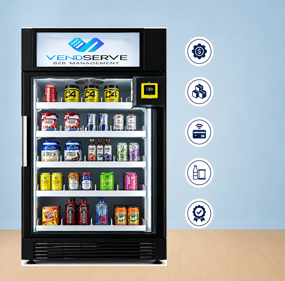 AI Smart Fridge vending machine — touchless grab-and-go with heated anti-fog glass for Australian workplaces