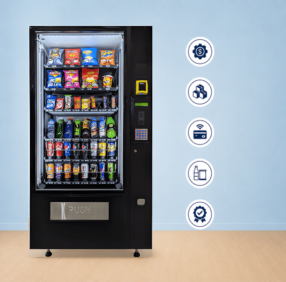 CV4 Plus vending machine key features - cashless, remote monitoring, higher capacity