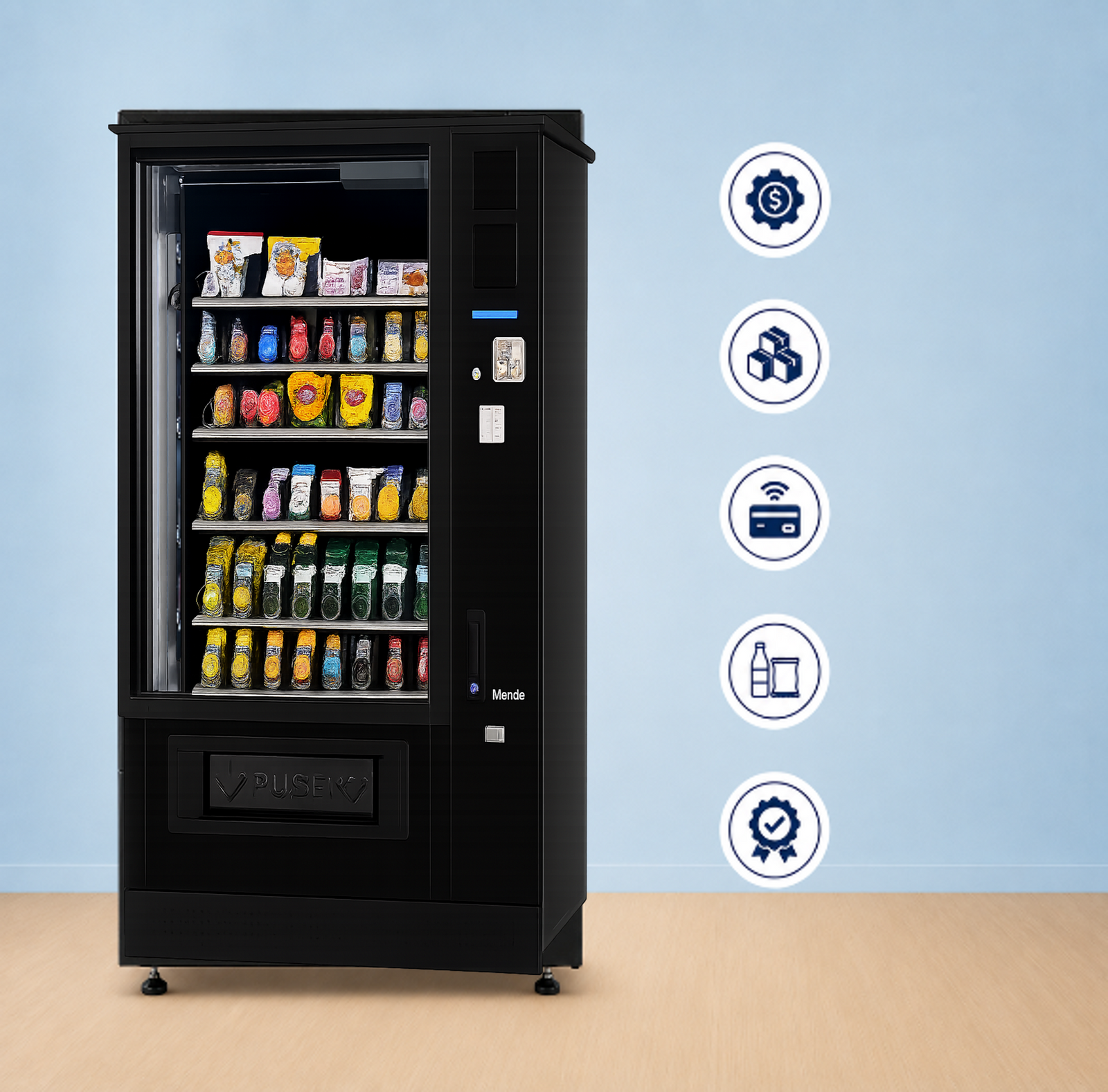 Outdoor vending machine key features - weatherproof enclosure, cashless payments, 24/7 monitoring
