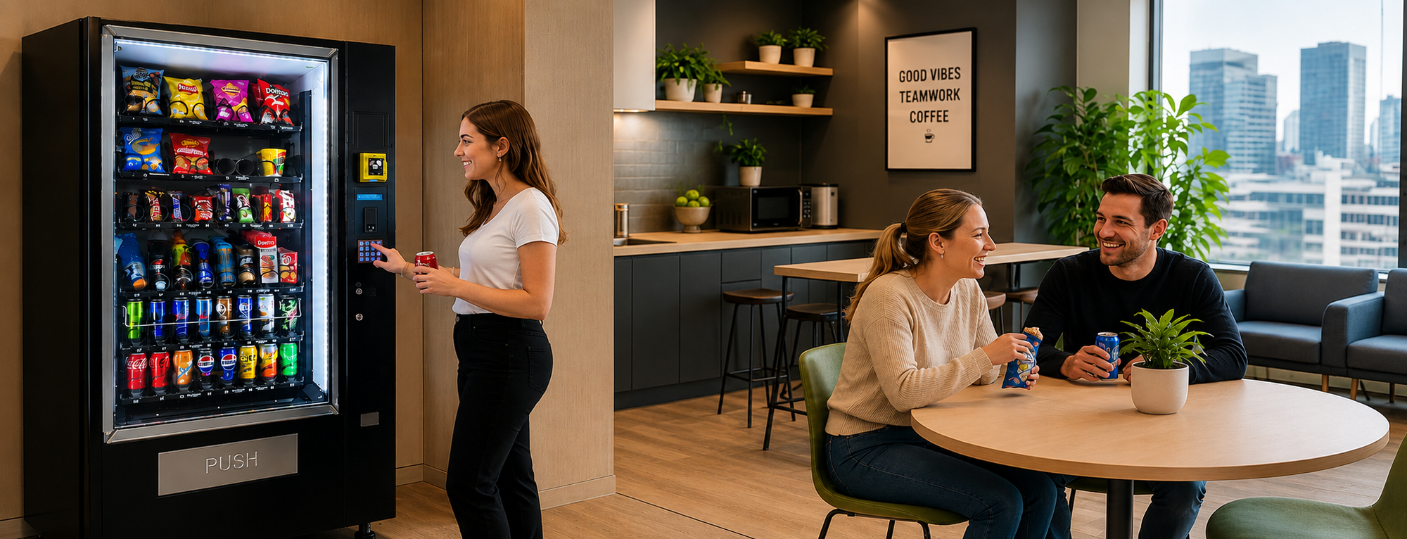 Vending machine solutions in Australia providing snacks and drinks for offices and businesses